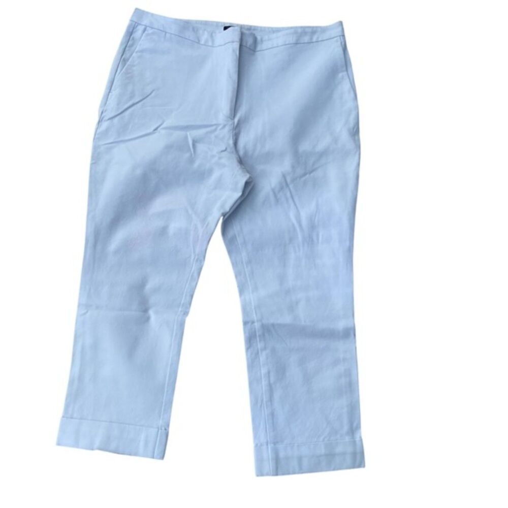 Anne Taylor White Cotton Blend Ankle Cuff Pants Size 16